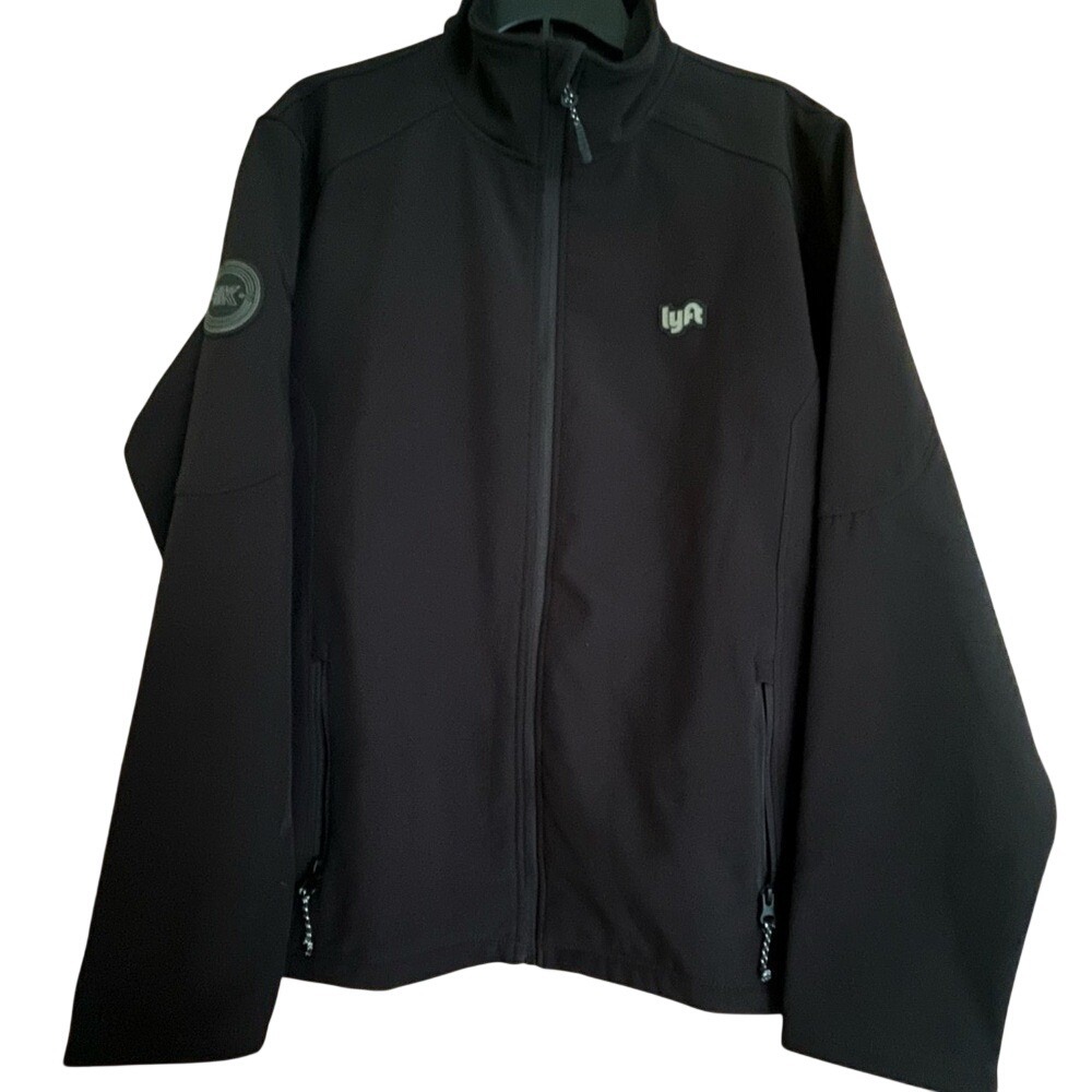 1K Driver Softshell Jacket Mens Large Black Fleece Lined Full Zip